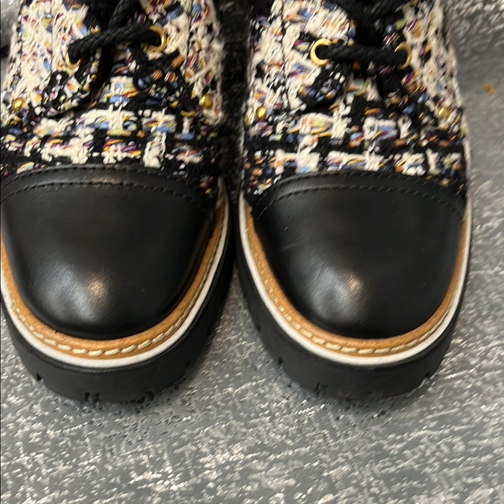 Tory Burch Women's Tweed Ankle Boots - Black and Cream - Picture 8 of 13